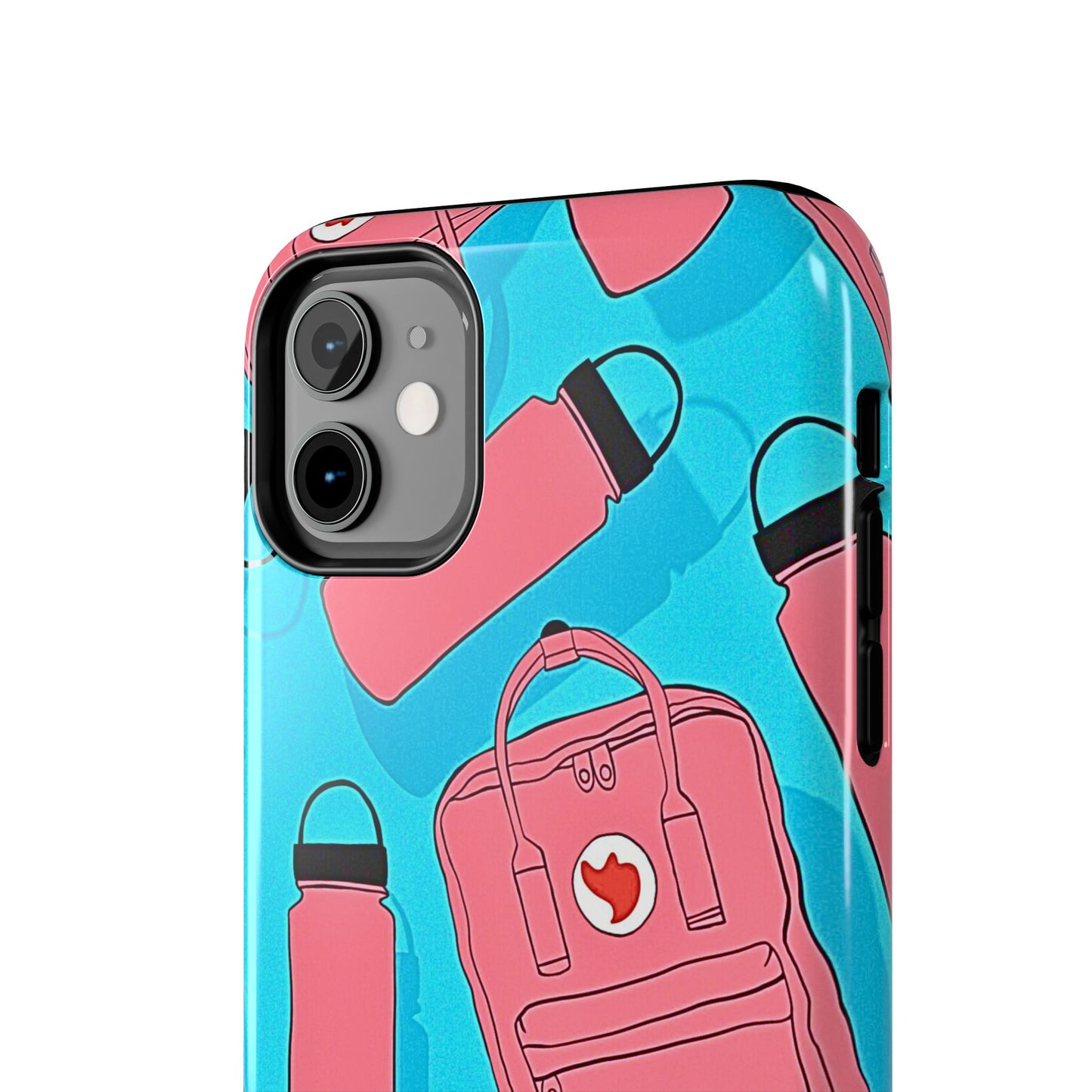 VSCO Kanken Backpack Water Bottle Pink & Blue Tough Phone Case | Aesthetic