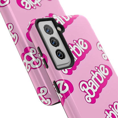 Funda rígida para teléfono con estampado retro del logotipo de Barbie | Estética
