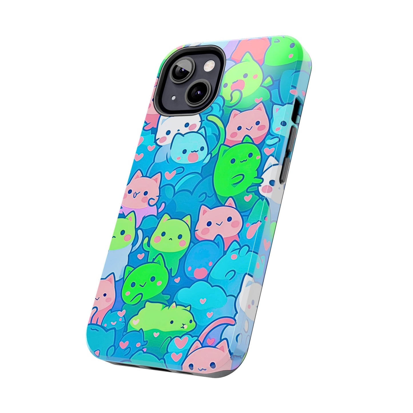 Cute Colorful Cats Pattern Style Tough Phone Case | Animals