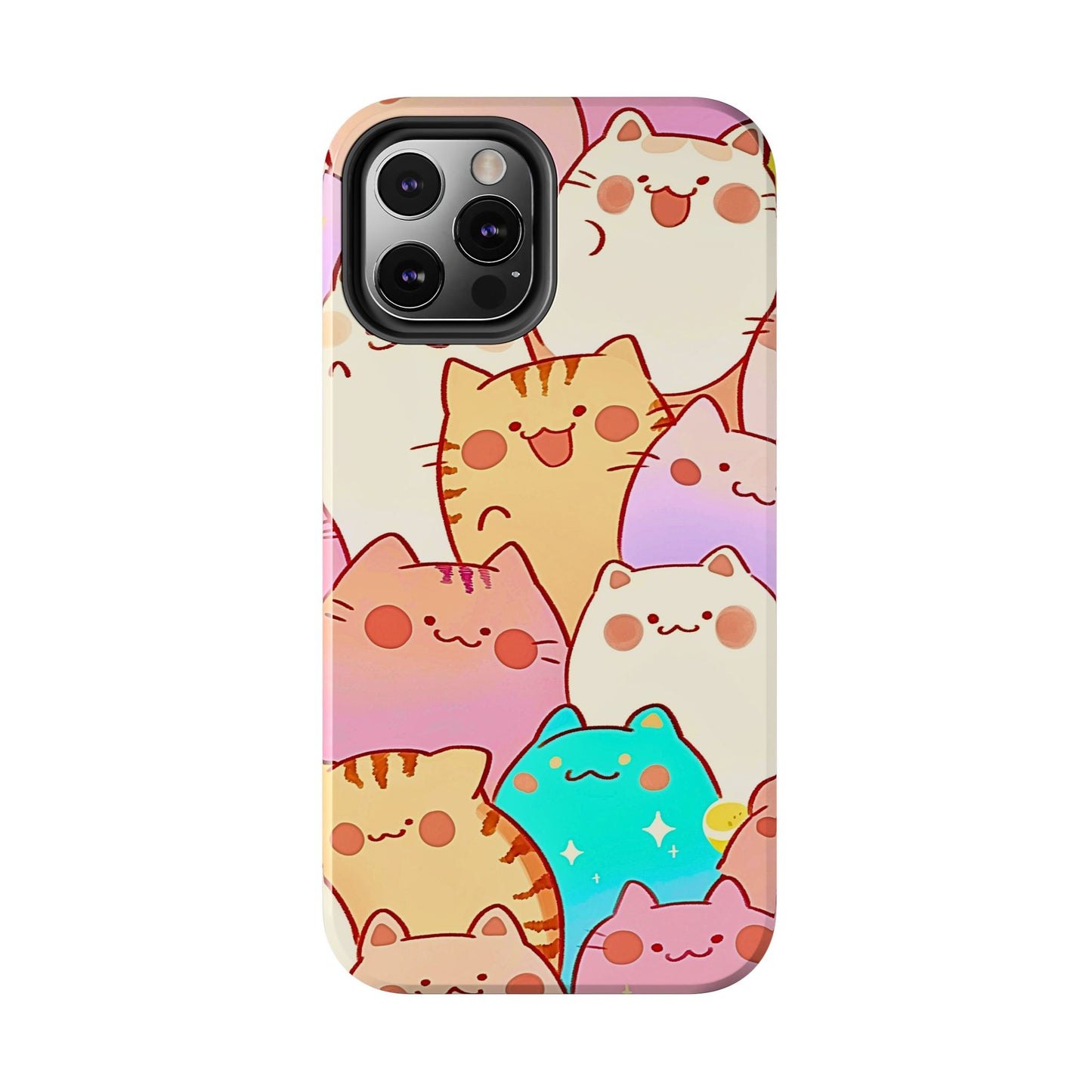 Kawaii Chubby Adorable Cats Tough Phone Case | Animals