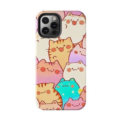 Kawaii Chubby Adorable Cats Tough Phone Case | Animals