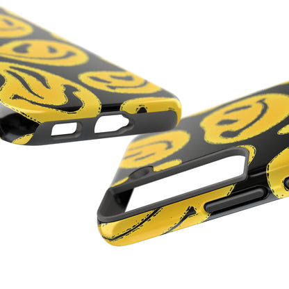 Funda resistente para teléfono con cara sonriente psicodélica colorida (versión 1) | Estética