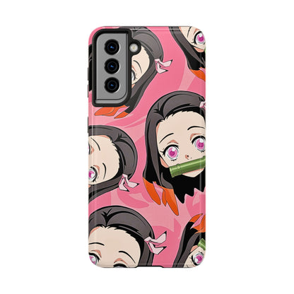 Nezuko Kamado Head Pattern Tough Phone Case | Anime - Demon Slayer