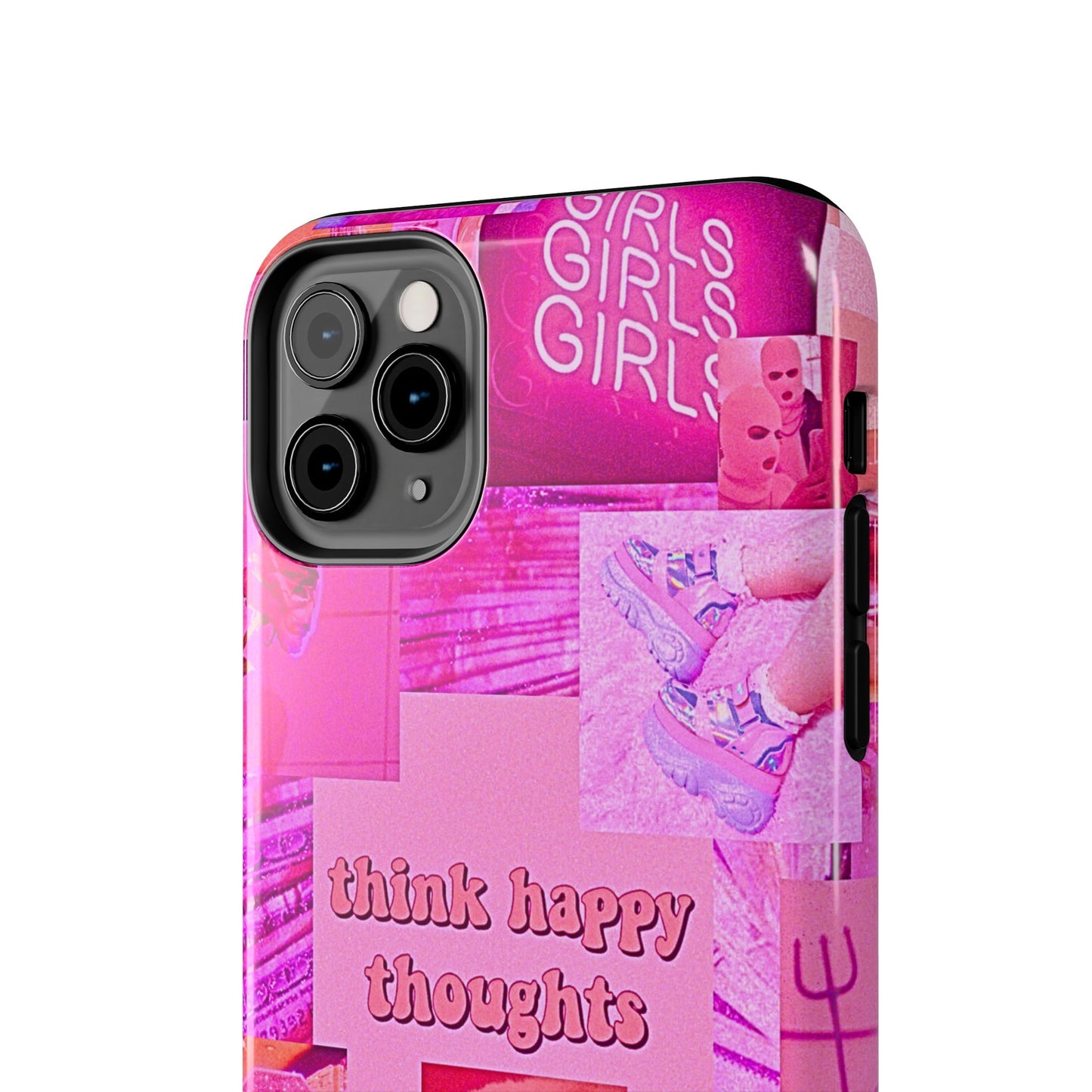 Think Happy Thoughts Pink Tough Phone Case | Aesthetic
