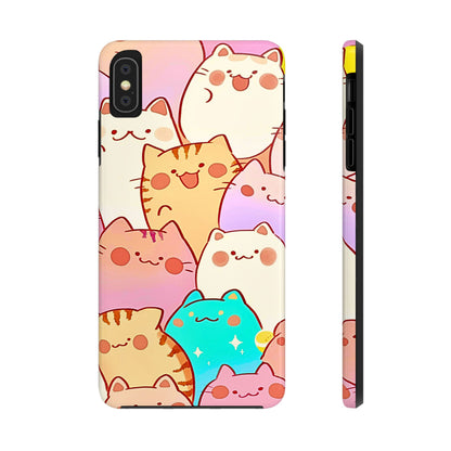 Kawaii Chubby Adorable Cats Tough Phone Case | Animals