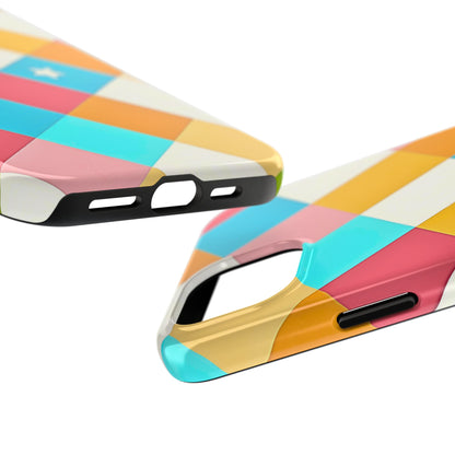 Vibrant Preppy Checkered Tough Phone Case | Aesthetic