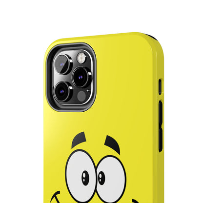Smiley Happy Face Yellow Minimalist Cartoon Tough Phone Case | Funny