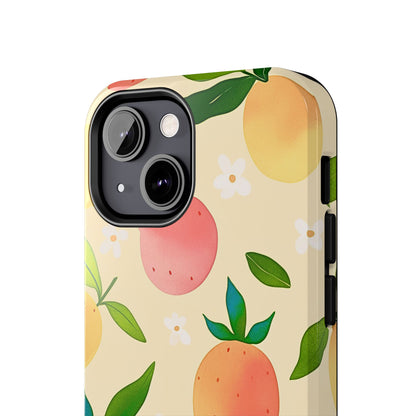 Mango Orange Fruit Pattern Tough Phone Case | Aesthetic