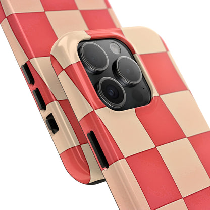 Preppy Checkered Pink Tough Phone Case | Aesthetic