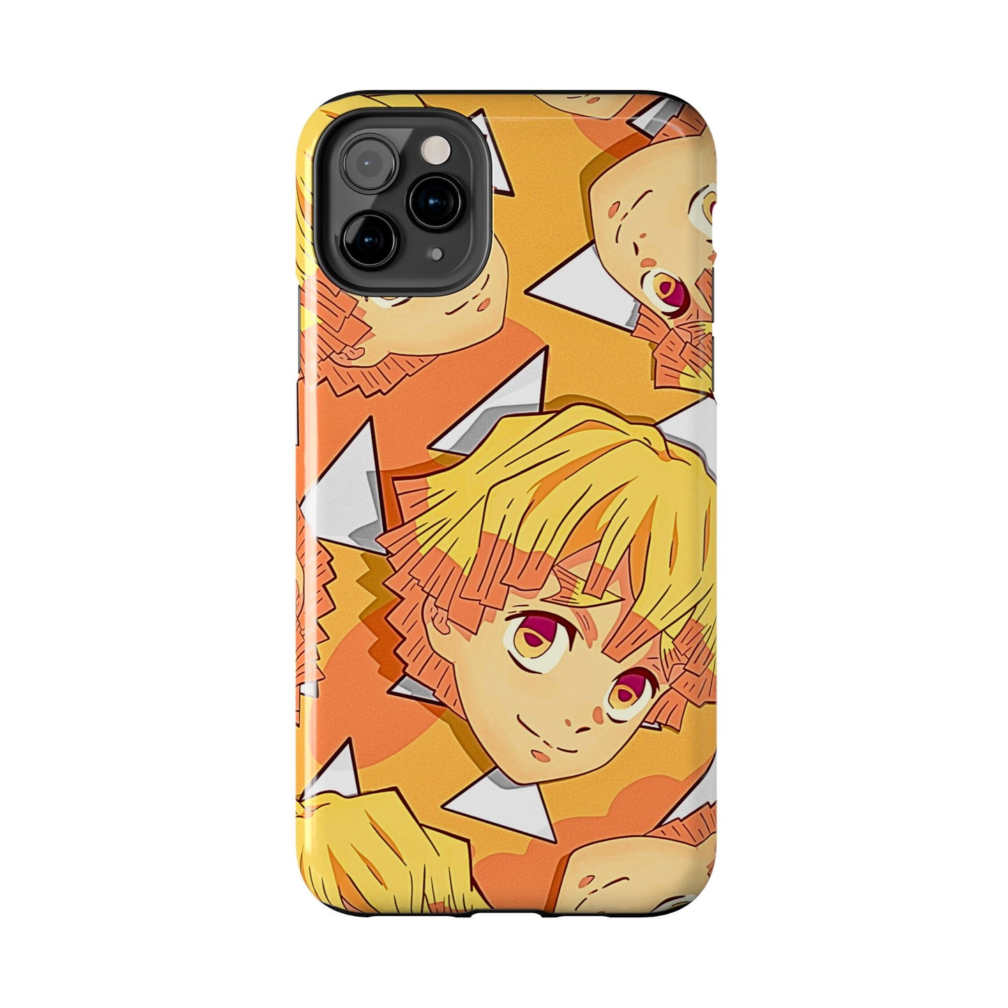 Zenitsu Agatsuma Haori Head Pattern Tough Phone Case | Anime - Demon Slayer