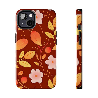 Autumn Fall Leaf Pattern Tough Phone Case | Aesthetic