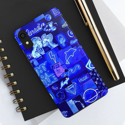 Blue Neon Style Tough Phone Case | Aesthetic