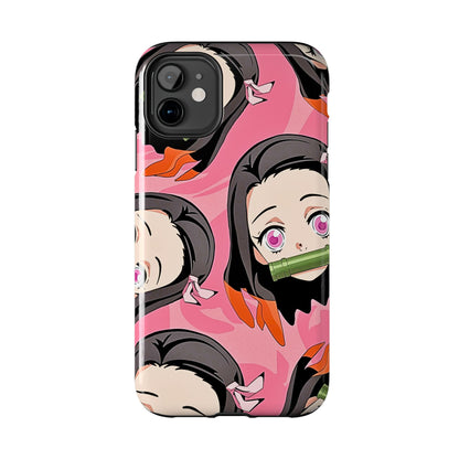 Nezuko Kamado Head Pattern Tough Phone Case | Anime - Demon Slayer