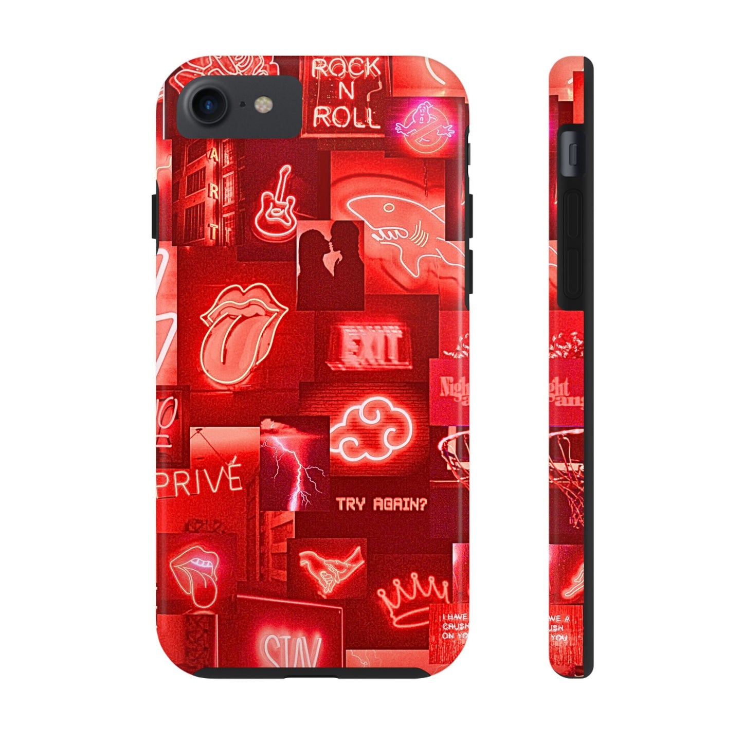 Funda resistente para teléfono con diseño de neón rojo | Estética