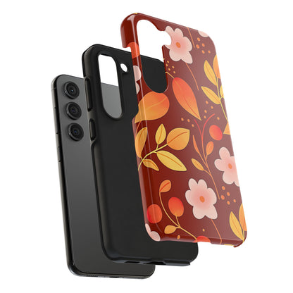 Autumn Fall Leaf Pattern Tough Phone Case | Aesthetic