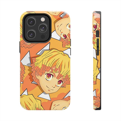 Zenitsu Agatsuma Haori Head Pattern Tough Phone Case | Anime - Demon Slayer