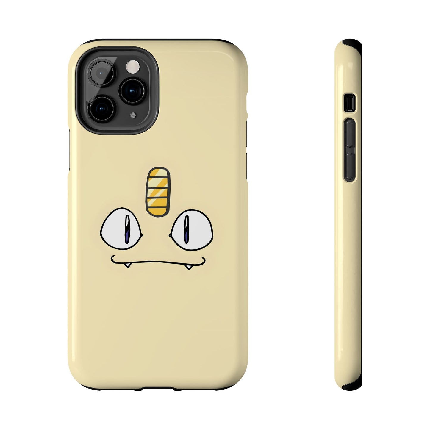 Cat Minimal Gold Coin Face Tough Phone Case | Anime