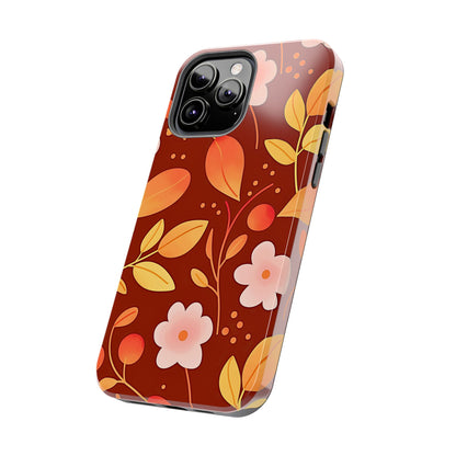 Autumn Fall Leaf Pattern Tough Phone Case | Aesthetic