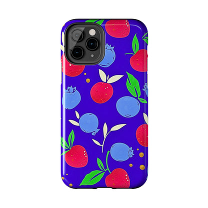 Funda resistente para teléfono con diseño de arándanos y fresas | Estética