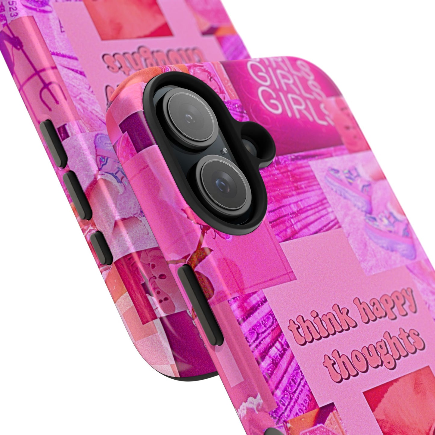Think Happy Thoughts Pink Tough Phone Case | Aesthetic