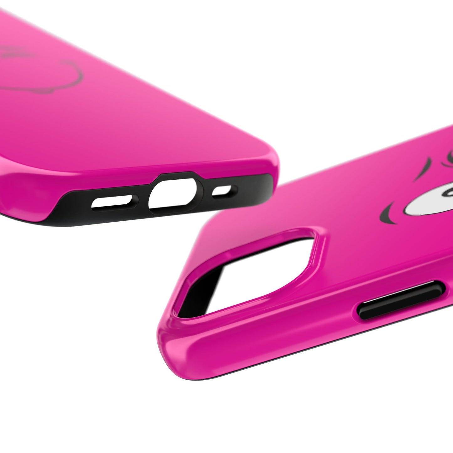 Winking Face Pink Background Cheeky Cartoon Style Tough Phone Case | Funny