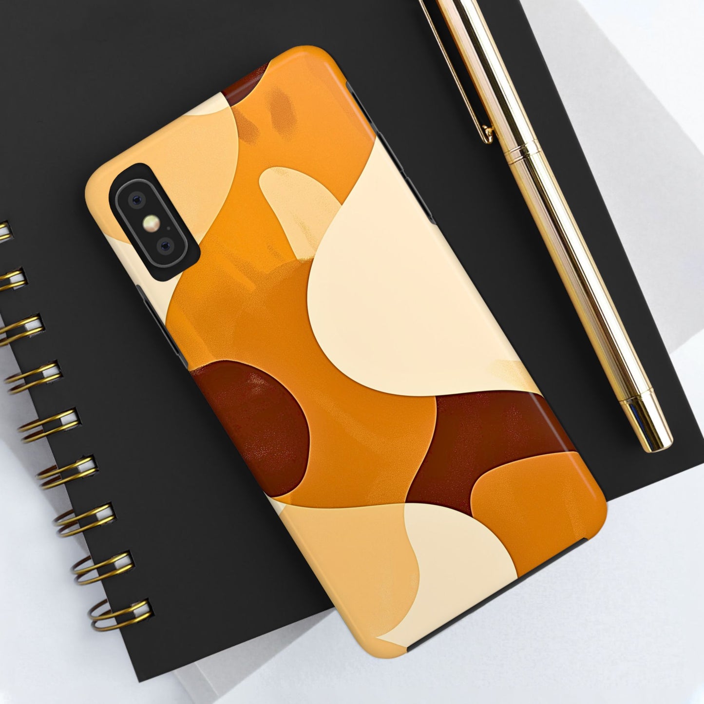 Funda/Cubierta resistente para teléfono con diseño en beige y marrón Earth Harmony | Estética
