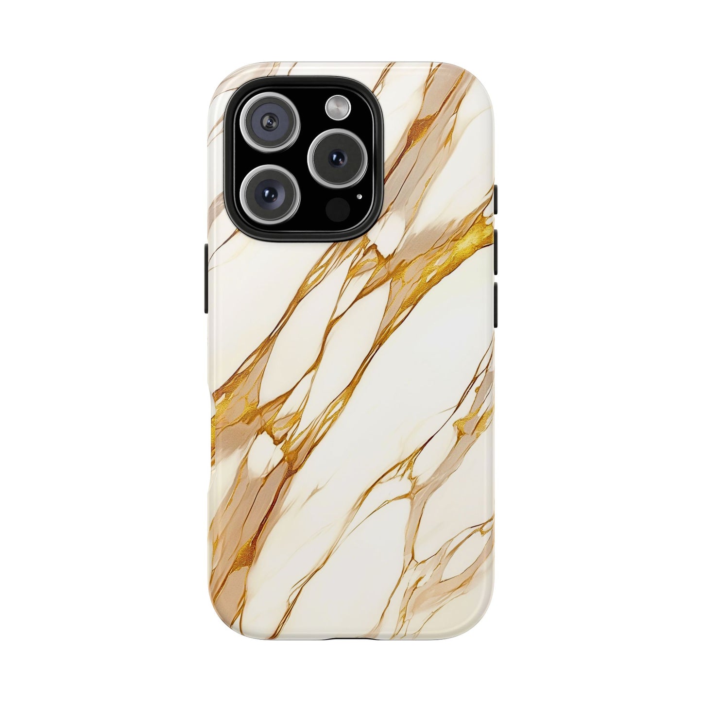 Funda/Cubierta resistente para teléfono con textura de mármol dorado de lujo | Estética
