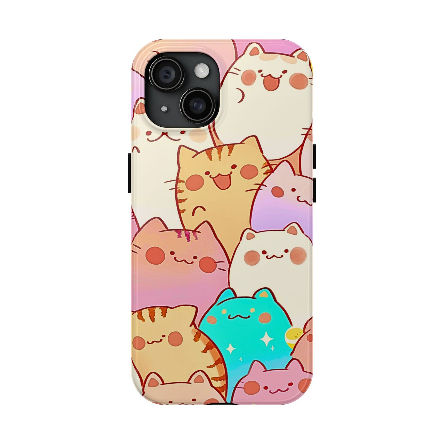 Kawaii Chubby Adorable Cats Tough Phone Case | Animals