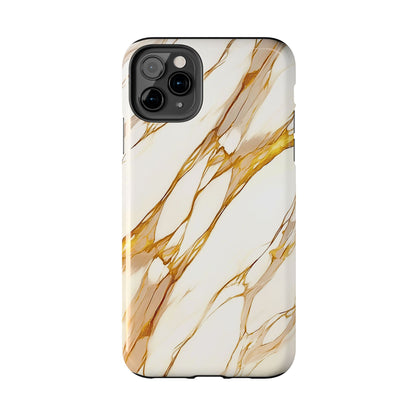 Funda/Cubierta resistente para teléfono con textura de mármol dorado de lujo | Estética