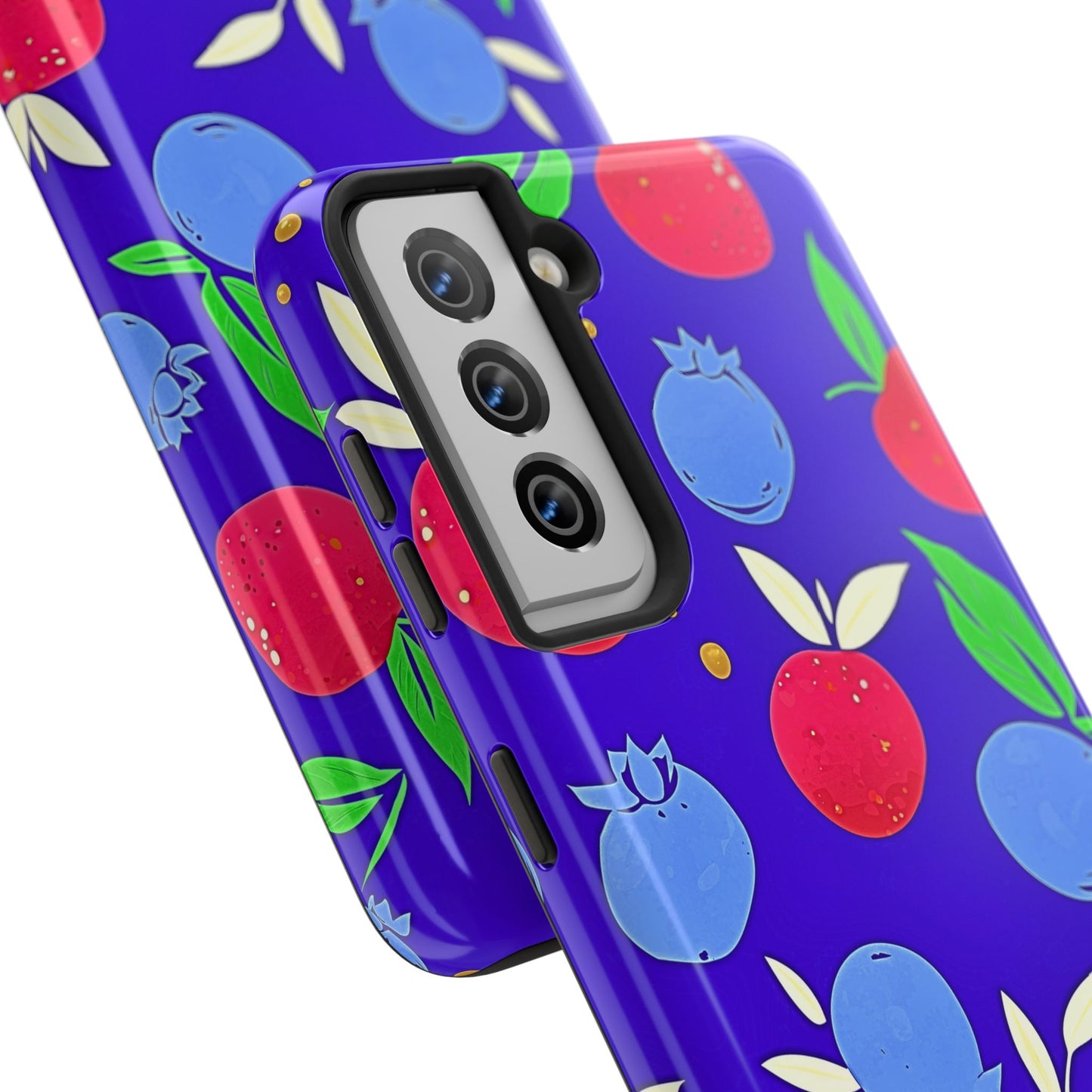 Funda resistente para teléfono con diseño de arándanos y fresas | Estética