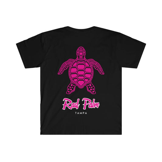 Rad Palm Pink Sea Turtle Unisex Softstyle T-Shirt