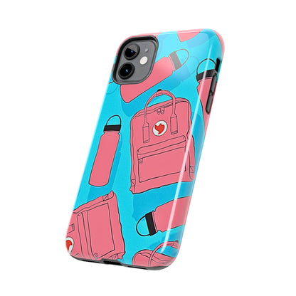 VSCO Kanken Backpack Water Bottle Pink & Blue Tough Phone Case | Aesthetic
