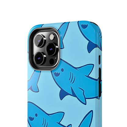 Smiley Shark Fun Pattern Tough Phone Case | Animals