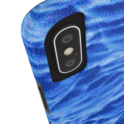 Funda resistente para teléfono azul oscuro con olas del océano borrosas | Estética