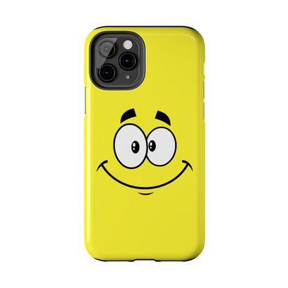 Smiley Happy Face Yellow Minimalist Cartoon Tough Phone Case | Funny