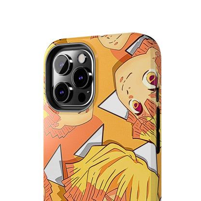 Zenitsu Agatsuma Haori Head Pattern Tough Phone Case | Anime - Demon Slayer
