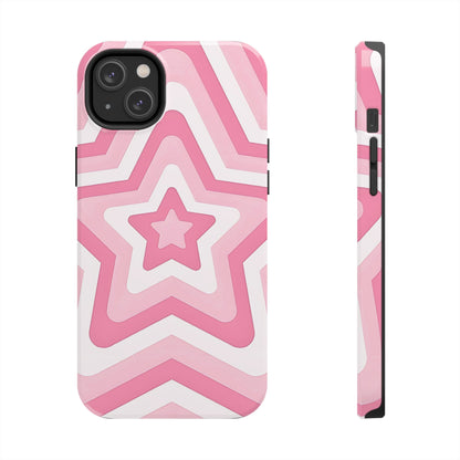 Pink Preppy Star Pattern Style Tough Phone Case | Aesthetic