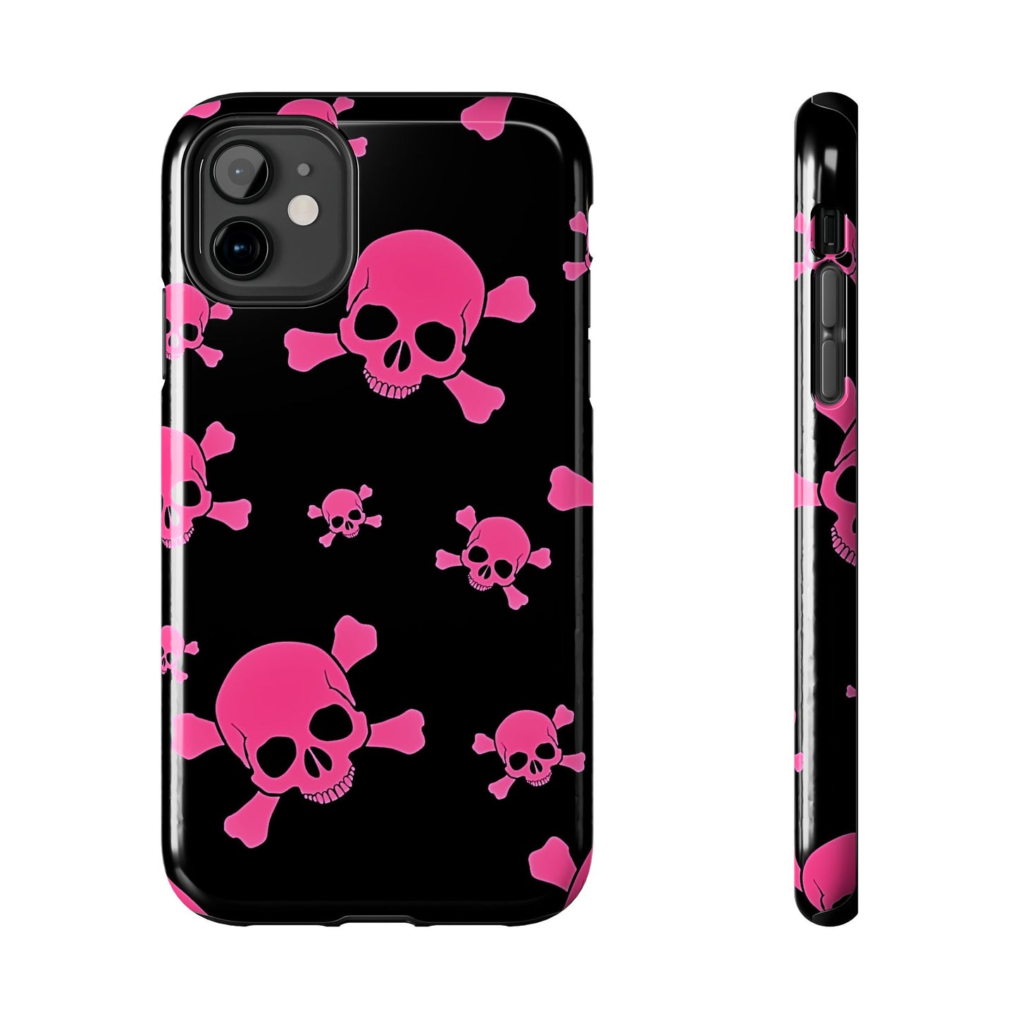 Funda resistente para teléfono estilo emo con calavera rosa | Estética