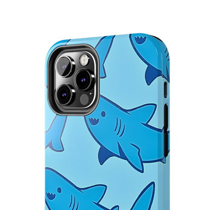 Smiley Shark Fun Pattern Tough Phone Case | Animals