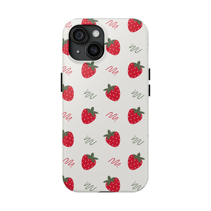 Strawberry Doodle Delight Tough Phone Case | Food