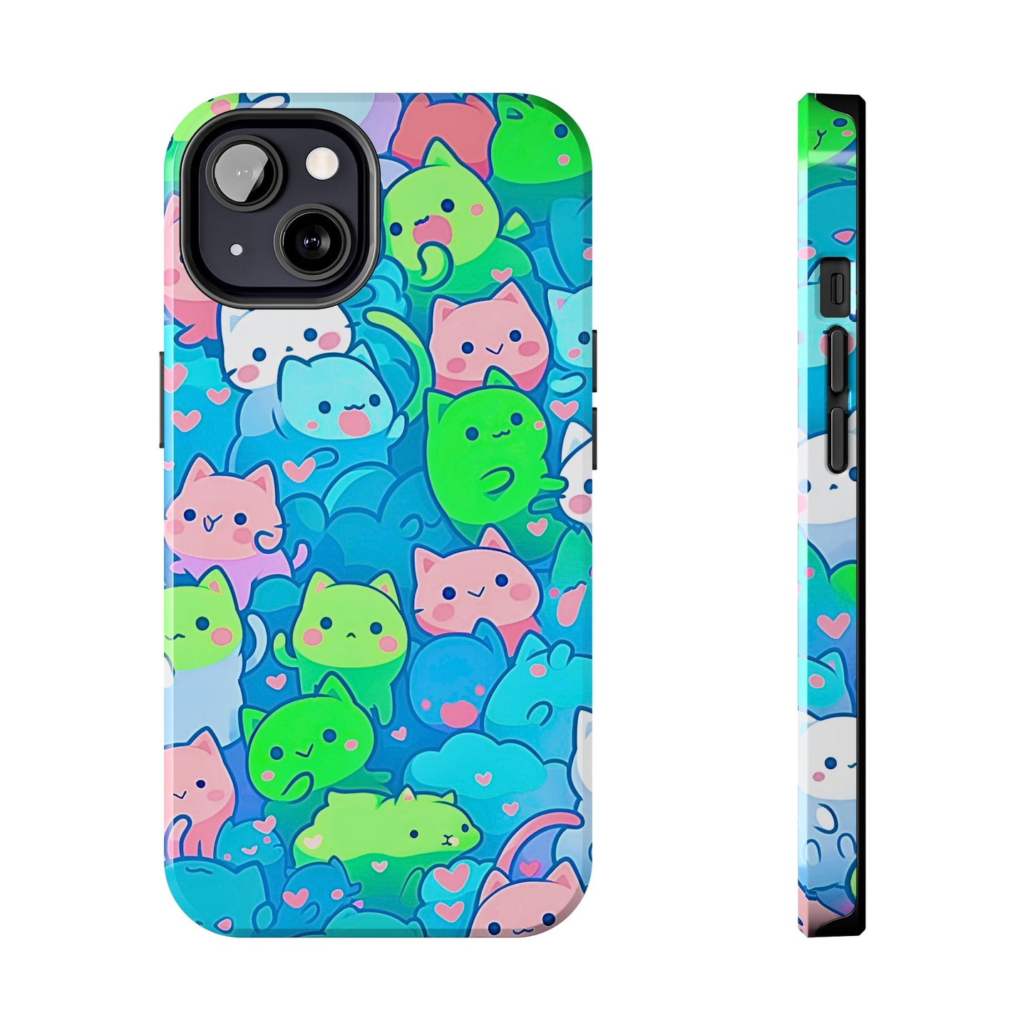 Cute Colorful Cats Pattern Style Tough Phone Case | Animals