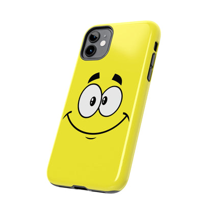 Smiley Happy Face Yellow Minimalist Cartoon Tough Phone Case | Funny