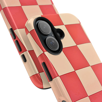 Preppy Checkered Pink Tough Phone Case | Aesthetic