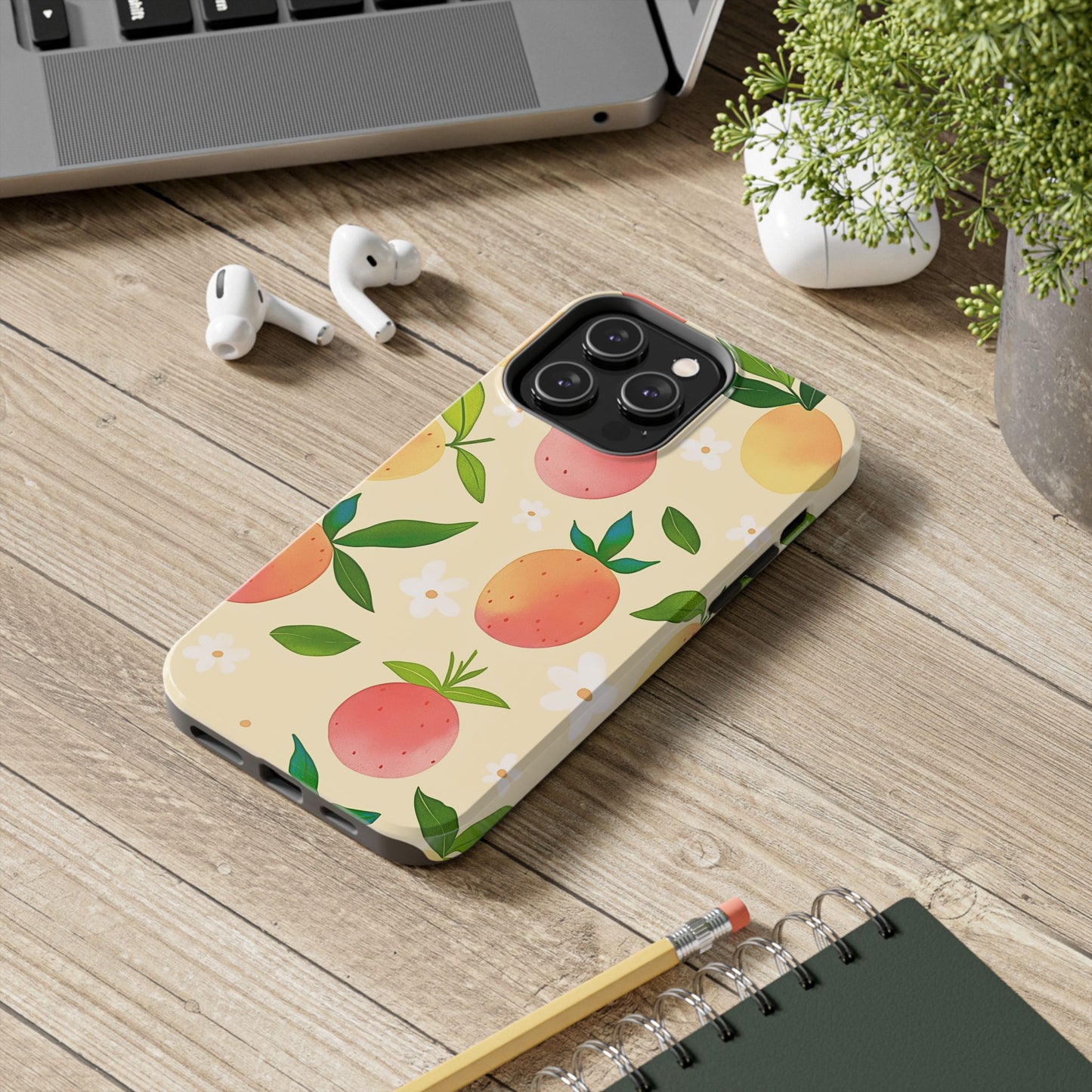 Mango Orange Fruit Pattern Tough Phone Case | Aesthetic