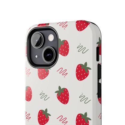 Strawberry Doodle Delight Tough Phone Case | Food