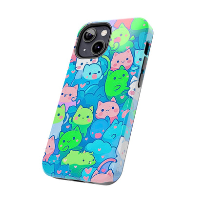 Cute Colorful Cats Pattern Style Tough Phone Case | Animals