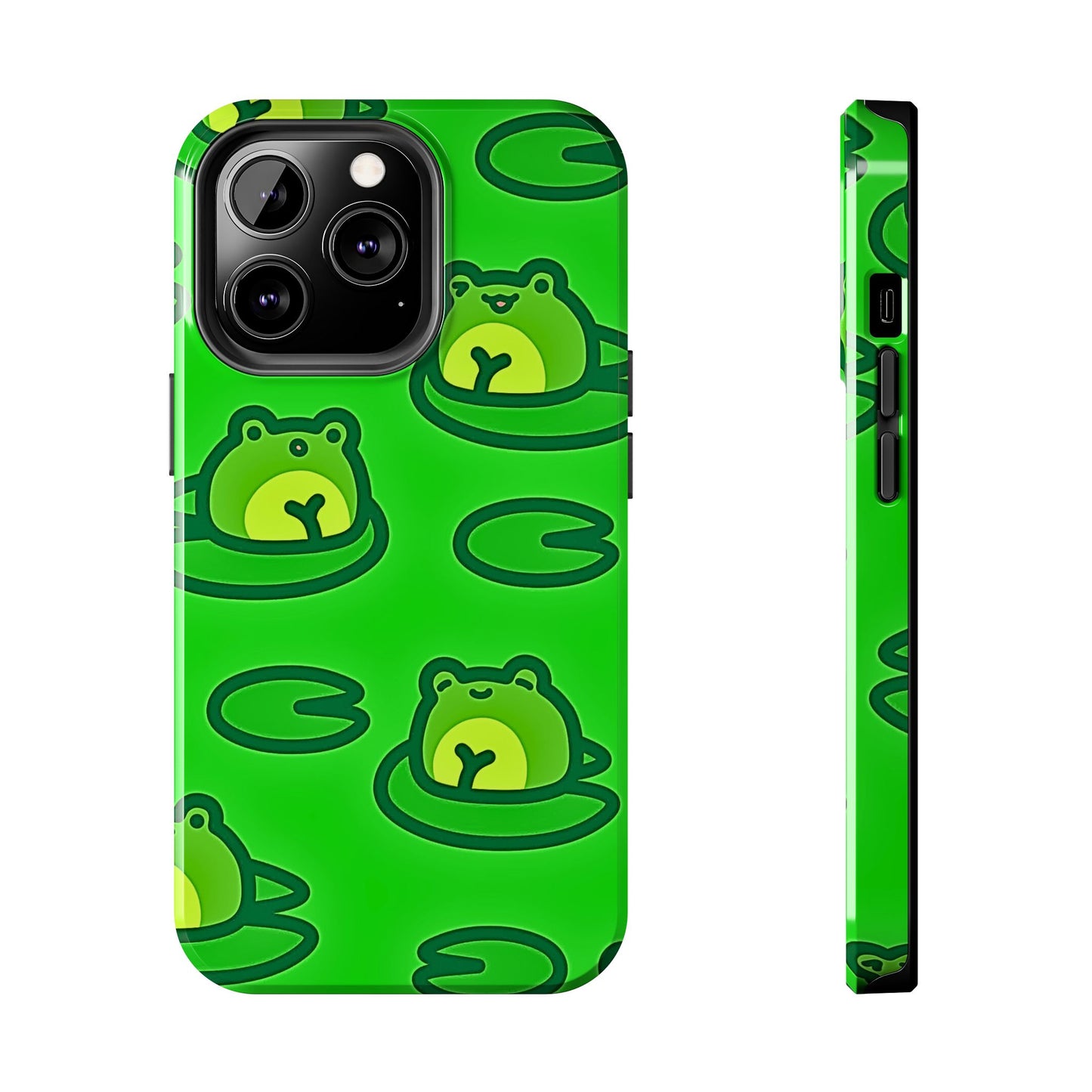 Cute Green Frogs Pattern Tough Phone Case | Animals