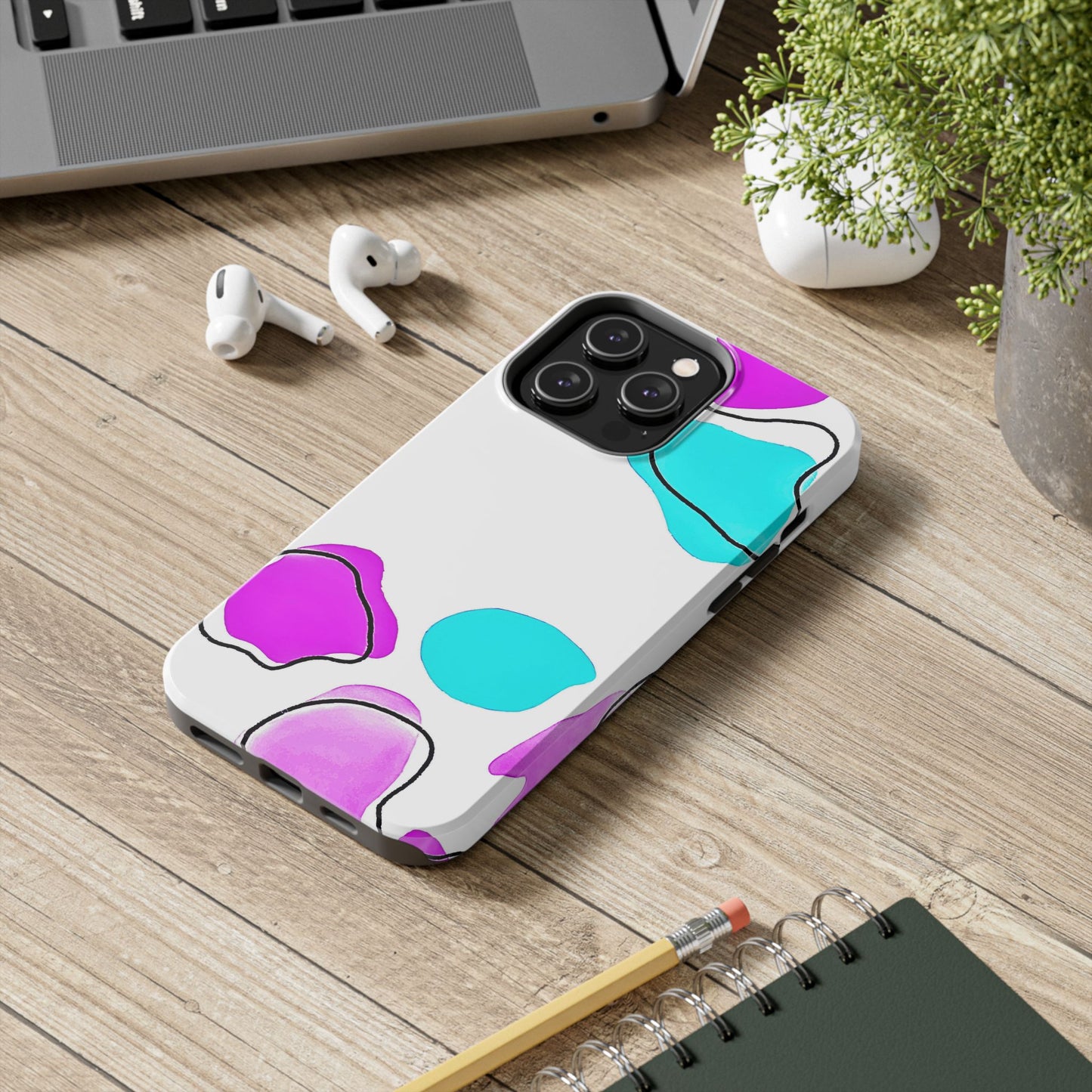 Abstract Shapes Preppy Pastel Style (Version 2) Tough Phone Case | Aesthetic