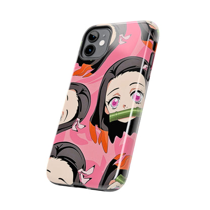 Nezuko Kamado Head Pattern Tough Phone Case | Anime - Demon Slayer