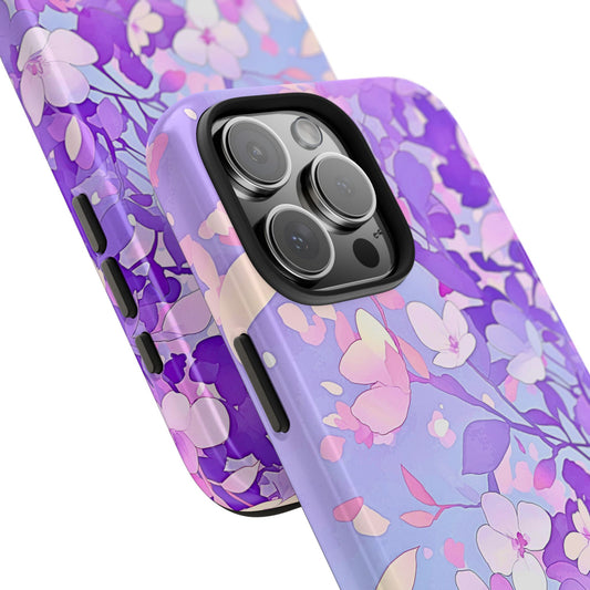 Funda resistente para teléfono con delicados estampados florales en tonos pastel | Estética